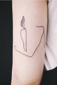 nyeusi minimalist tattoo rahisi na ubunifu line muundo