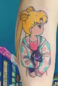 grupo de desenhos animados de pequenas tatuagens frescas e adoráveis para desfrutar