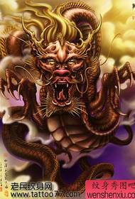 manoscritto classico del tatuaggio del drago orientale