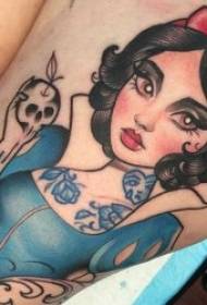 Cartone per u tatuatu di Bianca Neva bella è muvimentu Pattern di tatuaggi di Bianca Neva