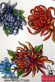 Tatoveringsmanuskript: Color Chrysanthemum Tattoo Manuscript