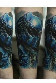 male arm color predator tattoo pattern