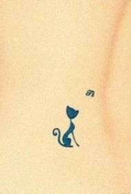 meisje taille schattig totem kat tattoo patroon