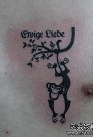 esifubeni totem inkawu encinci kunye nephethini ye tattoo