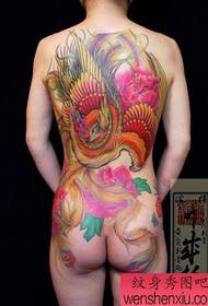 Японська задня фігура татуювання Фенікс