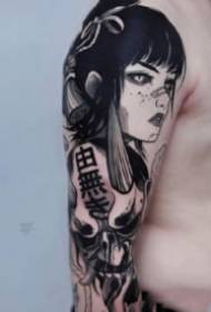 una serie di tatuaggi oscuri in stile horror