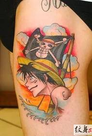 مجموعه Anime One Piece Tattoo 172772 - مرد کارتونی با الگوی تاتو بازو