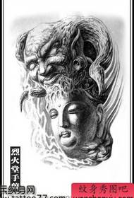 manoscritto tatuaggio alternativo Buddha e demone