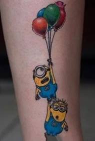 Jaukā dzeltenā cilvēka multfilmas tetovējuma versija, kas darbojas 9