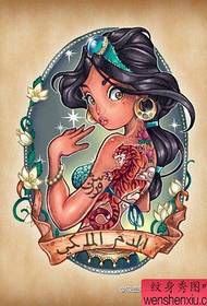 популярний милий рукопис татуювання маленької принцеси Аладдіна