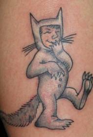 padrão de tatuagem de raposa bonito dos desenhos animados