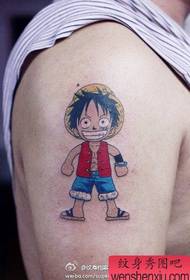 Cánh tay dễ thương phim hoạt hình One Piece Luffy Hình xăm