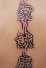 Kinesisk stil kinesisk karakter tatoveringsmønster