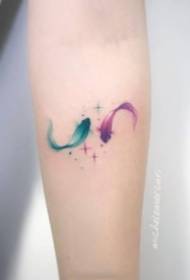 sekelompok gambar tato Pisces cilik kanggo nyenengake