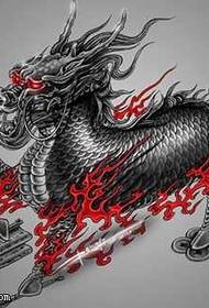Manuscript black unicorn tattoo pattern