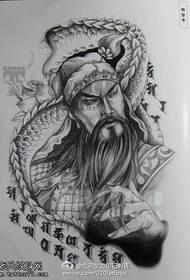 Klasické tradiční Guan Erye tetování vzor