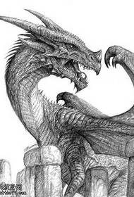 Рукапіс малюнка татуіроўкі заходняга дракона