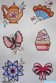 un set di disegni di tatuaggi cute