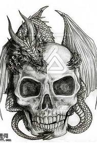 pattern ng script ng skull dragon tattoo