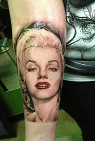 a set of typical European and American female portrait tattoo pictures