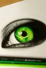 Rankinis „Green Eye“ tatuiruotės raštas