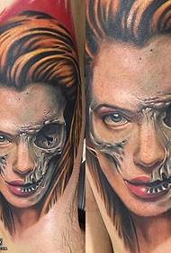 Europese en Amerikaanse stijl horror portret tattoo patroon