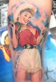 modellu sexy di tatuaggi di bellezza denim