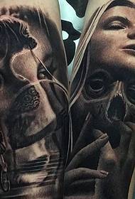 to utenlandske europeiske og amerikanske svartgrå realistiske 3d-tatoveringsmønstre