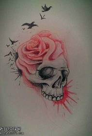 Modello di tatuaggio manoscritto, rosa, europeo e americano