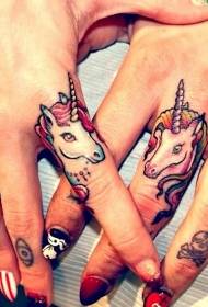 Mchoro wa Tatoo la Kidole cha Unicorn