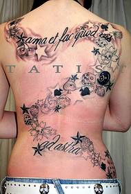 tus qauv super tag nrho rov qab daim ntawv tattoo txawv