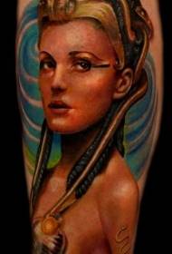 pintura realista realista do padrão de tatuagem rainha egípcia