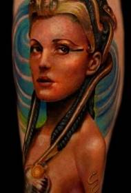 realistic realistic painting of the Egyptian Queen tattoo pattern