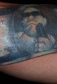 arm unikt designade färgade dollar tatuering mönster