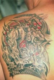 indietro modello di tatuaggio creatura malvagia