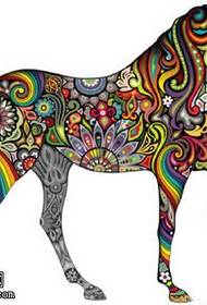 Painted Horse Manuscript Tattoo Pattern