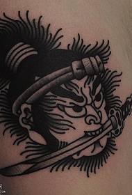 классикалык Musashi портрет тату үлгүсү