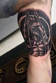big arm color illustration style evil Egyptian god tattoo pattern