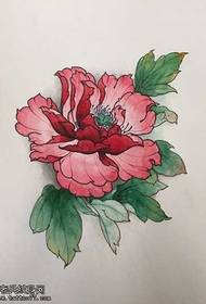 Disinn tat-tatwaġġ tal-Peony Flower Flower Manuscript