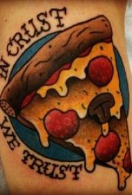 iphethini ye-pizza tattoo ethandwayo yokudla kwe-pizza iphethini