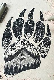 Manuscrito Star Bear Paw Tattoo Pattern