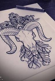 manoscritto tatuaggio capra testa modello