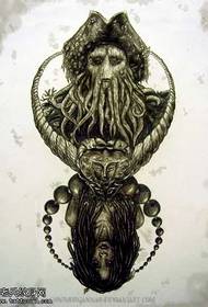Manoscritto Octopus Captain Tattoo Pattern