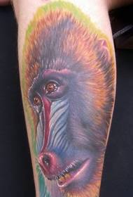 unik farve baboon avatar tatoveringsmønster
