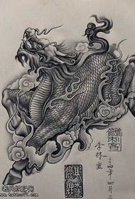 modello di tatuaggio unicorno nero manoscritto