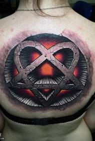 patrón de tatuaxe de tótem estéreo 3D dominante detrás
