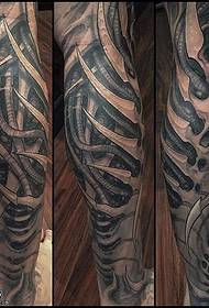 patrón de tatuaxe realista en becerro 3D
