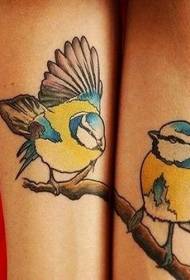 Paukščių dažytas draugystės tatuiruotės modelis