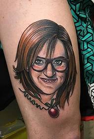 leg realistic portrait tattoo pattern