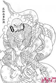 ziedu mūks Lu Zhishen tetovējums manuskripta attēls 174133-Tetovējums manuskripts valdonīgs dzīvnieka galvas attēls